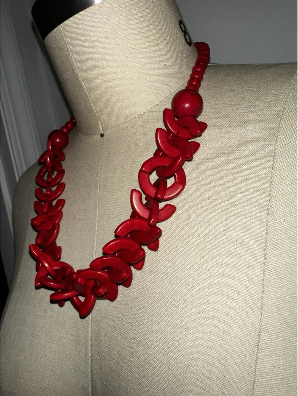 Red Statement Tribal Necklace Jewelry Stone New Style